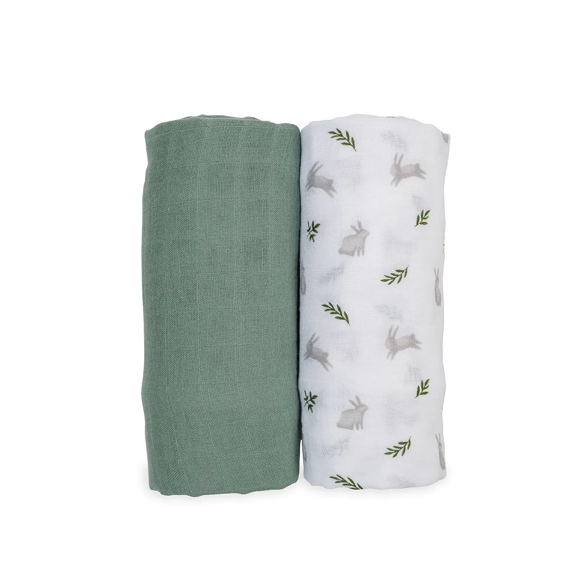 2 pack Cotton Swaddles - Bunny   Fern