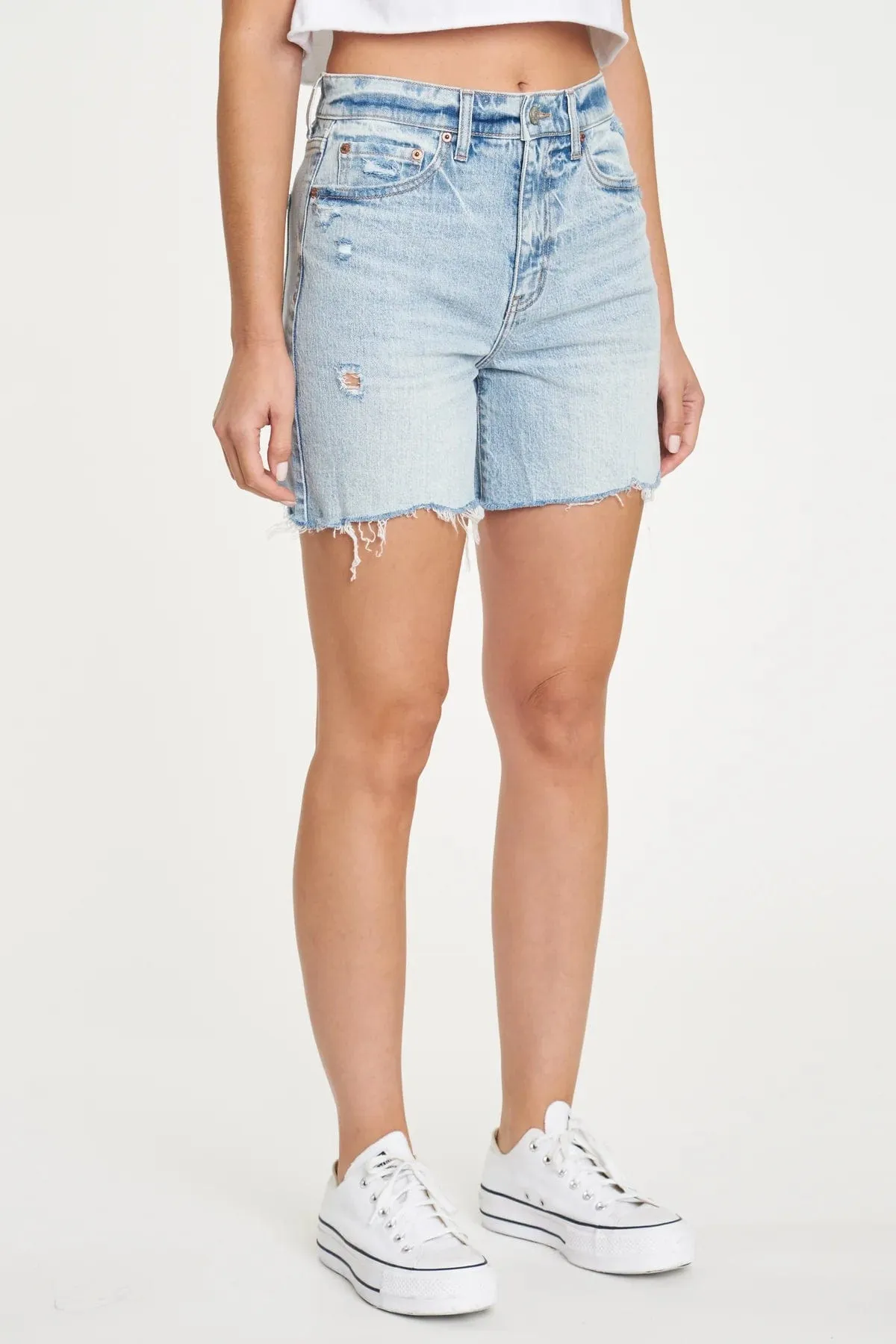Daze Denim | Sundaze High Rise Long Short Dropout