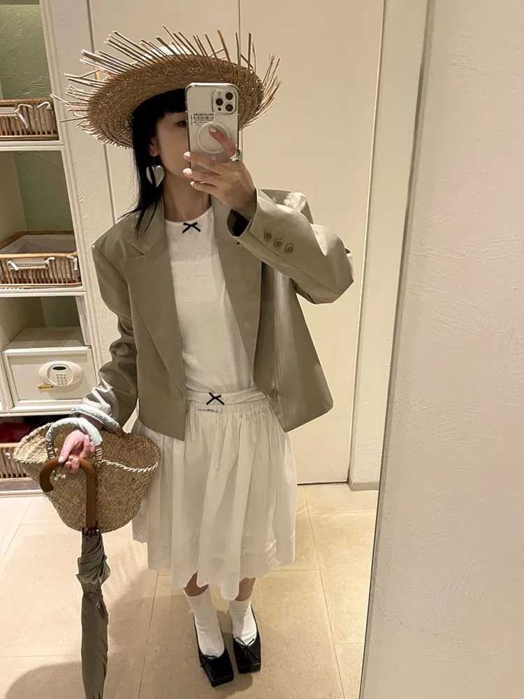 Elastic Waist Lace Hem Half Skirt【s0000007453】