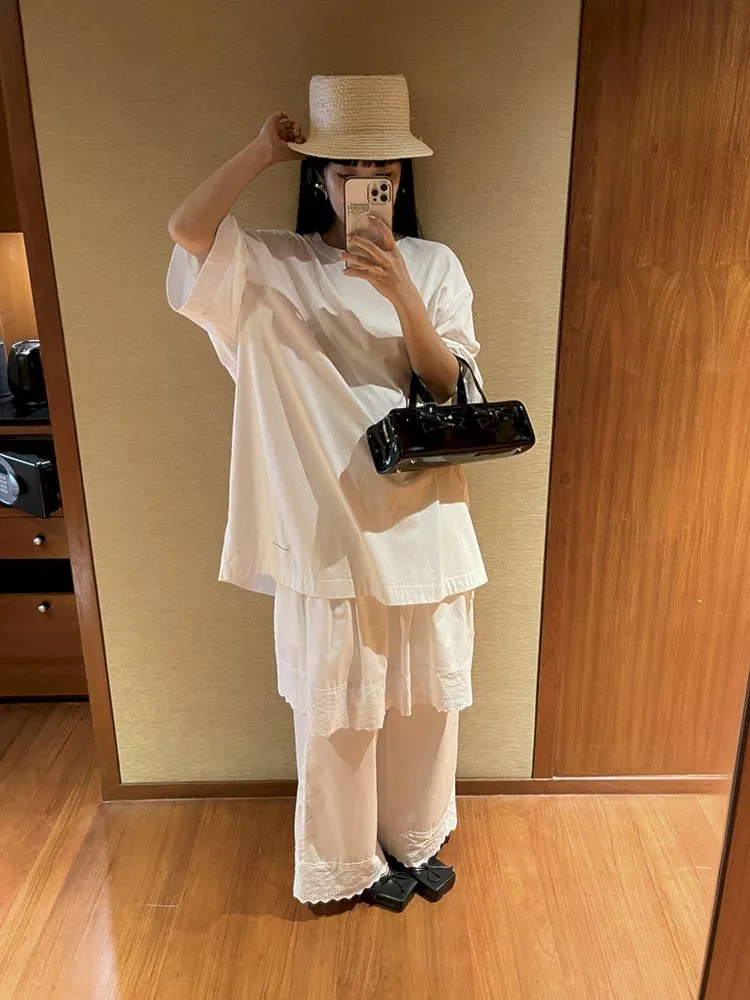 Elastic Waist Lace Hem Half Skirt【s0000007453】