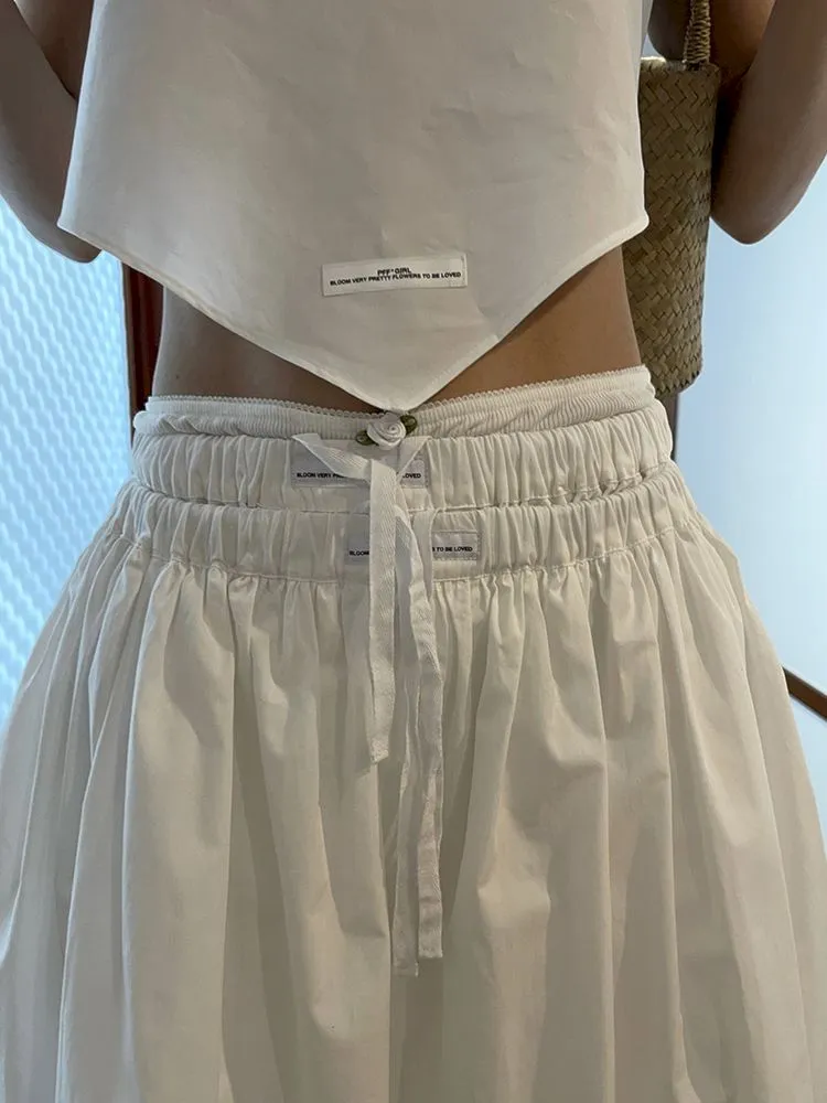 Elastic Waist Lace Hem Half Skirt【s0000007453】