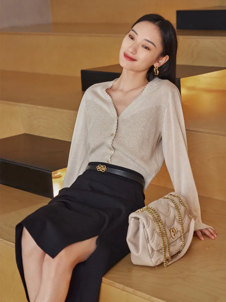EP YAYING Classic Knitted Cardigan