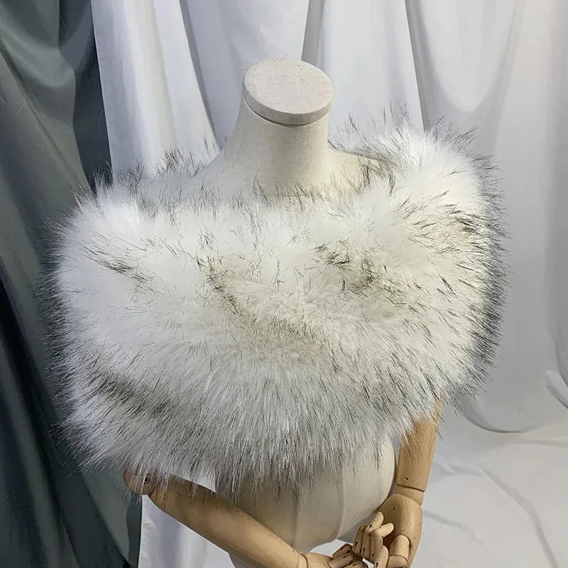 Faux Fur Wedding Shawl Bolero Wrap Bridal Stole
