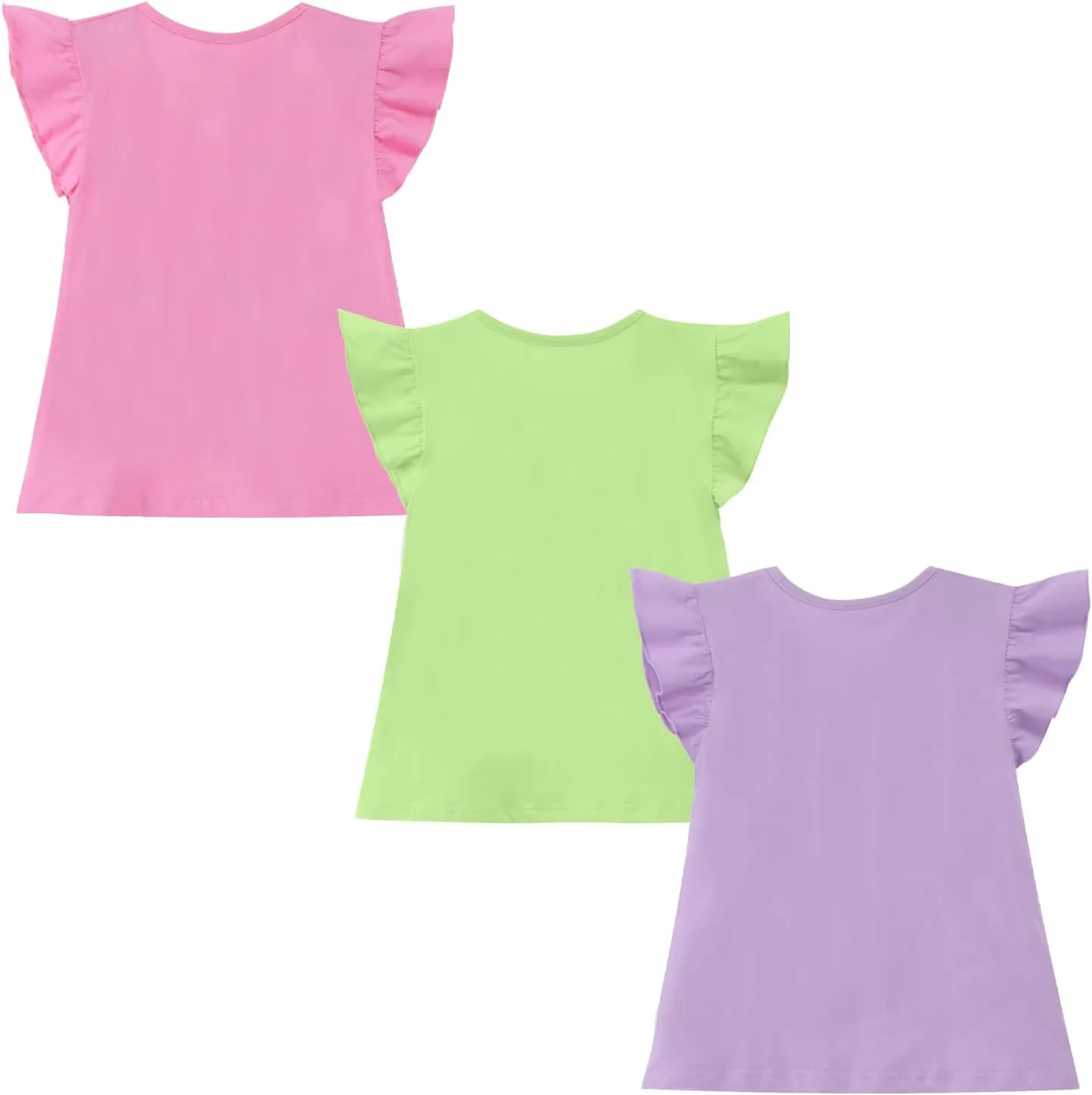 HILEELANG Girl Short Sleeve Tees Easter Graphic Cotton Summer T-Shirts 3Packs