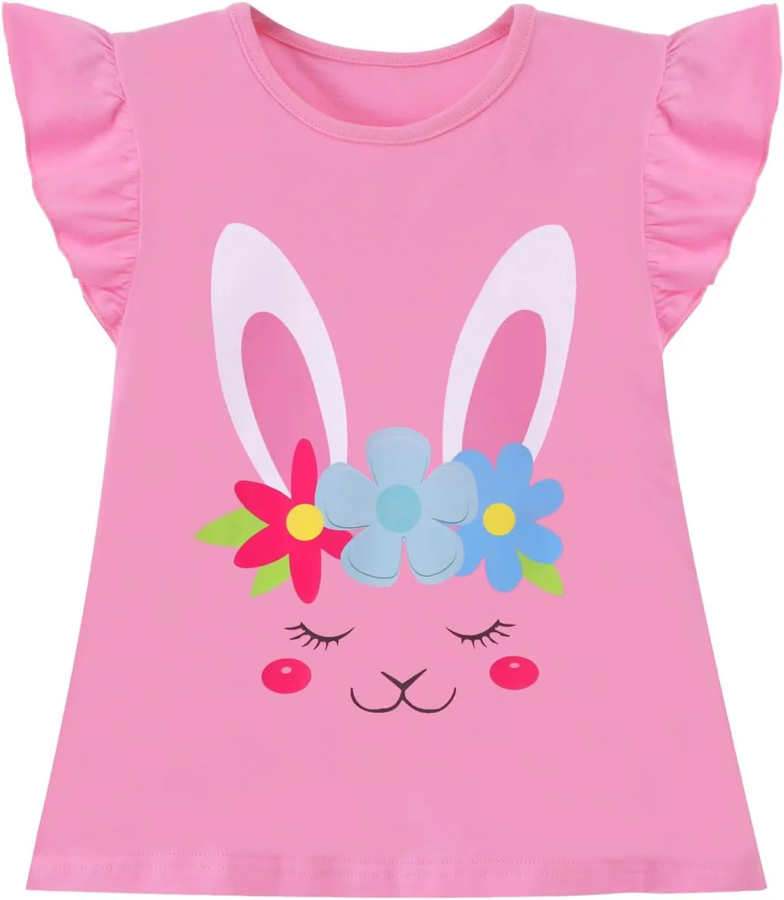 HILEELANG Girl Short Sleeve Tees Easter Graphic Cotton Summer T-Shirts 3Packs