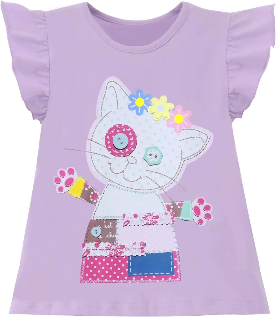 HILEELANG Girl Short Sleeve Tees Easter Graphic Cotton Summer T-Shirts 3Packs