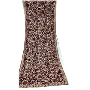 Julian Wedding heavy embroidered Velvet silk shawl