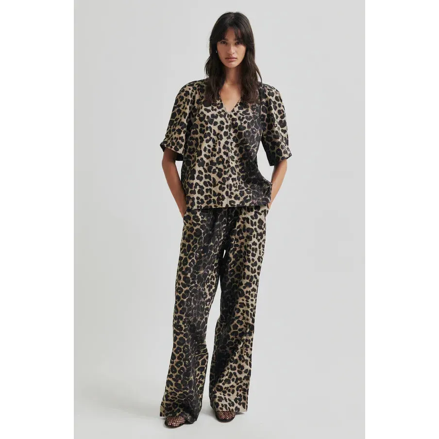 Leora Trousers Dark Leopard