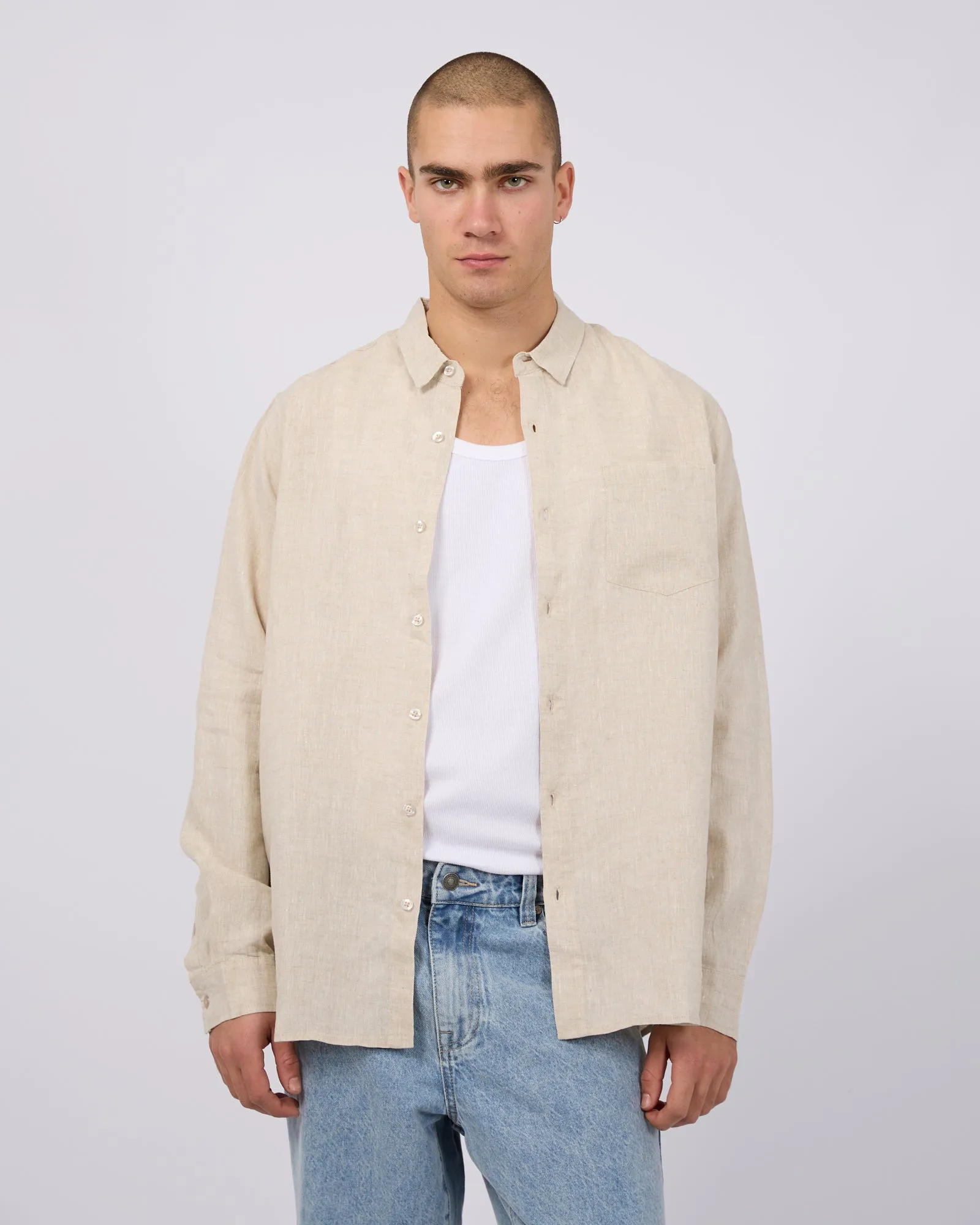 Linen Long Sleeve Shirt Natural