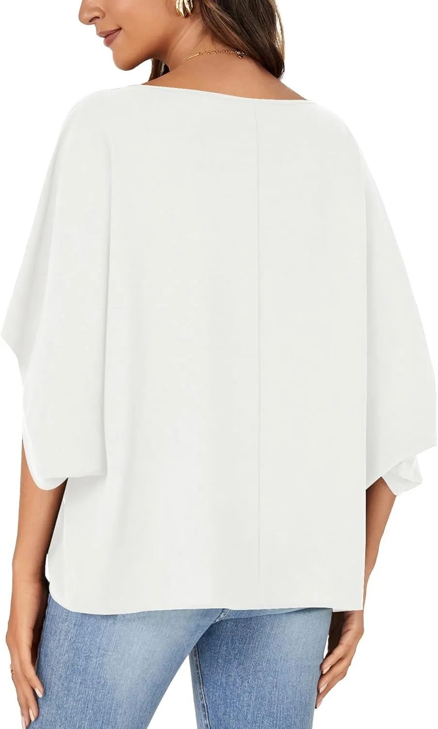 LYANER Women's Casual Loose Off Shoulder Batwing Half Sleeve Blouse Shirt Tunic Top
