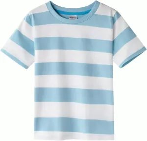 Spring&Gege Boys Short Sleeve Striped Cotton Crew Neck T-Shirt