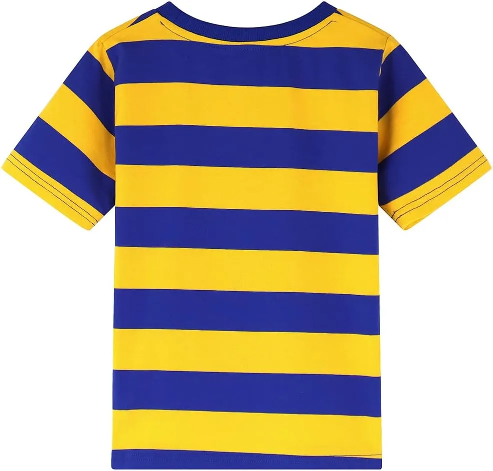 Spring&Gege Boys Short Sleeve Striped Cotton Crew Neck T-Shirt
