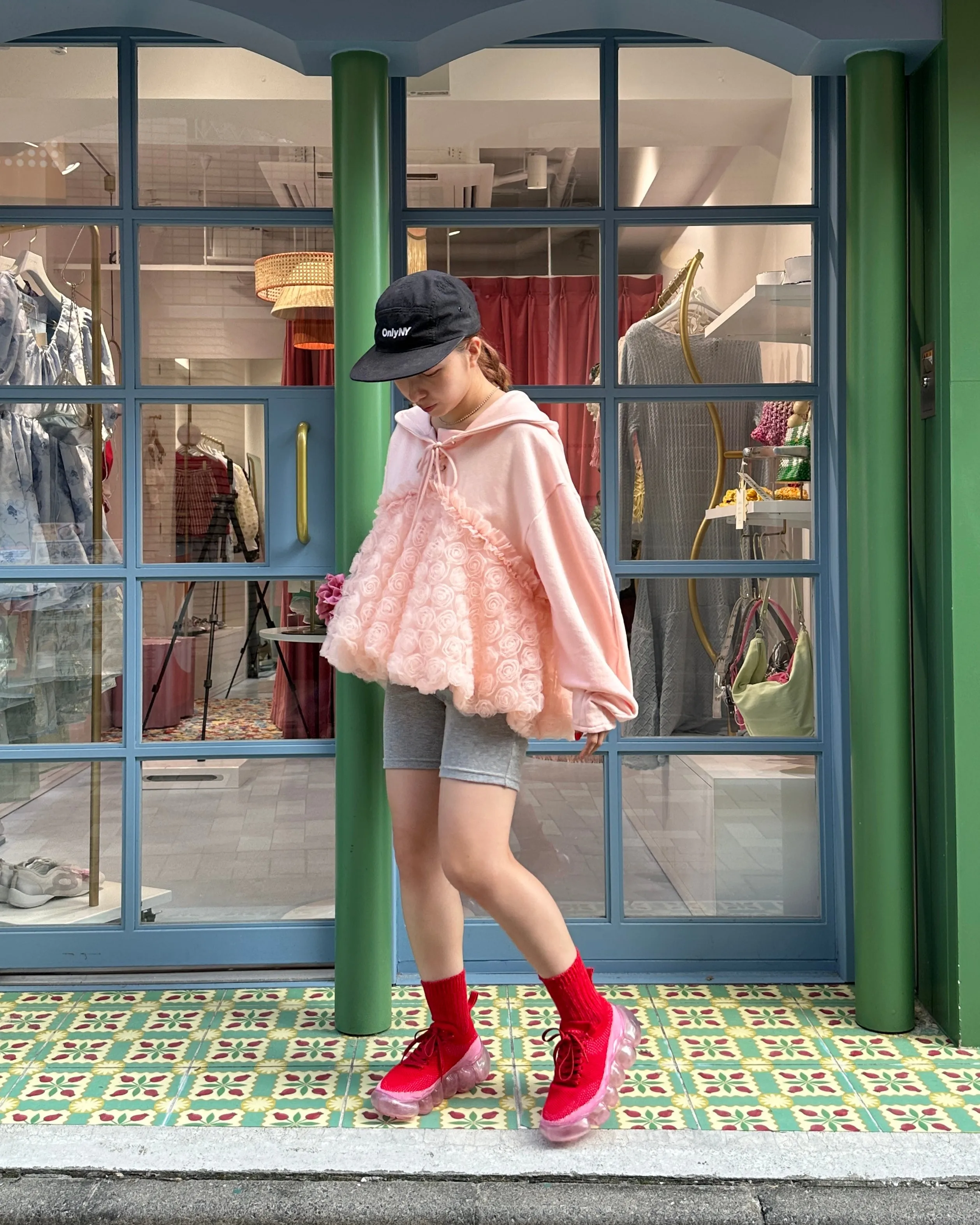 tulle docking hoodie（pink）