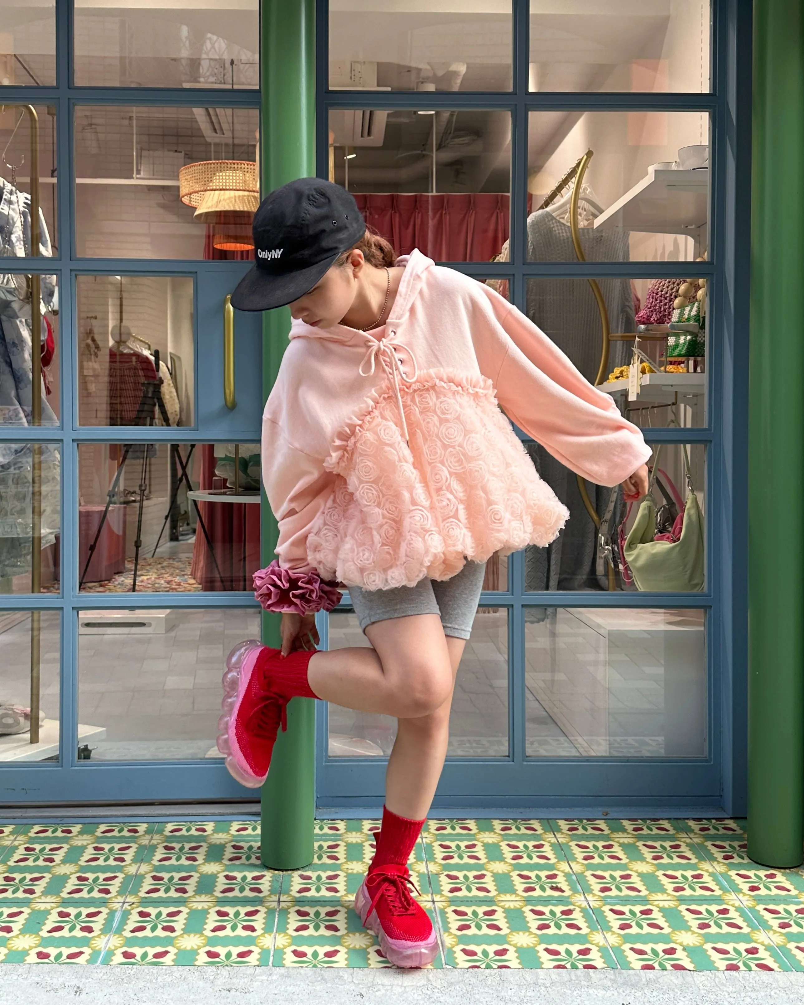 tulle docking hoodie（pink）