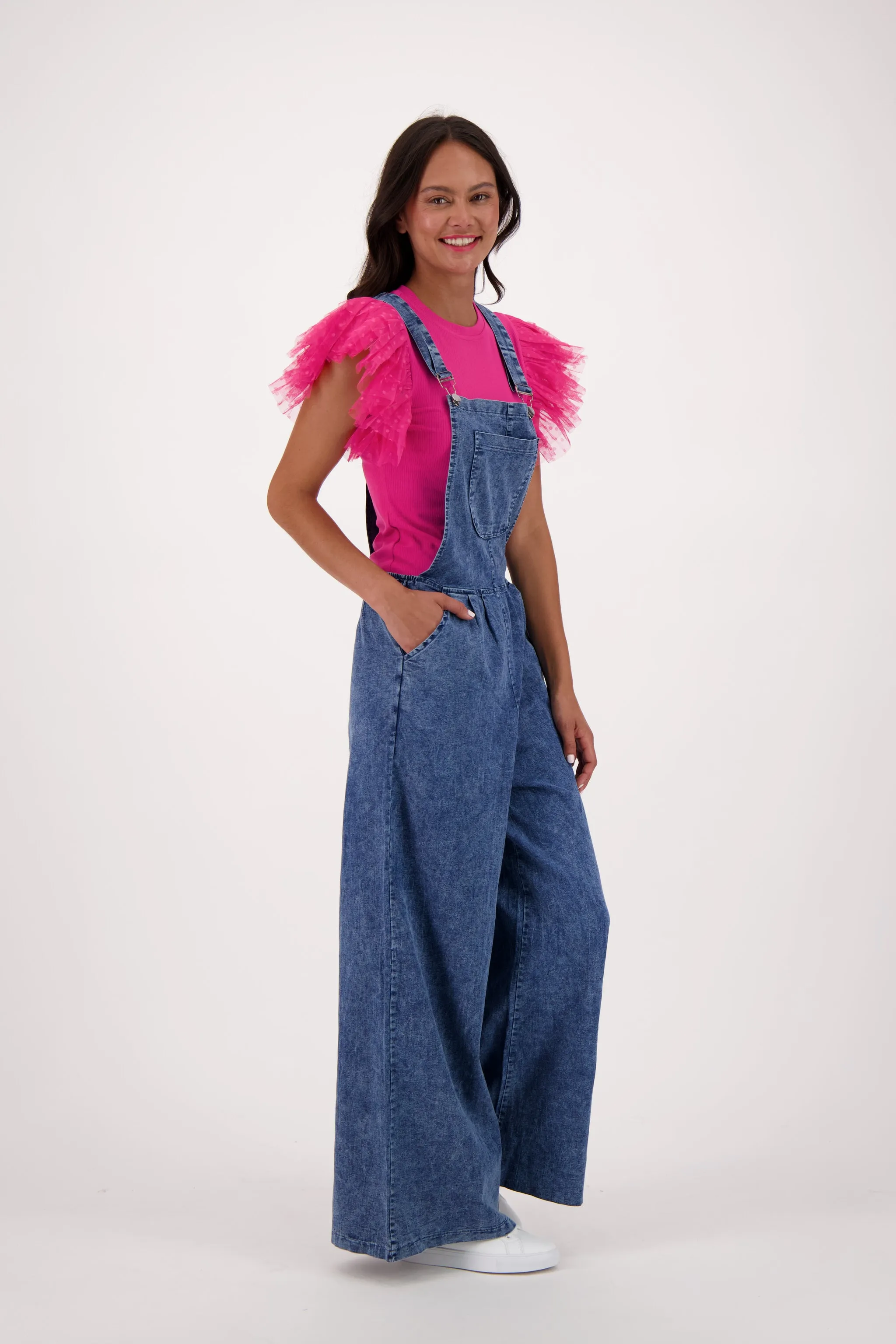 Tulle Ruffle Layered Sleeve Top