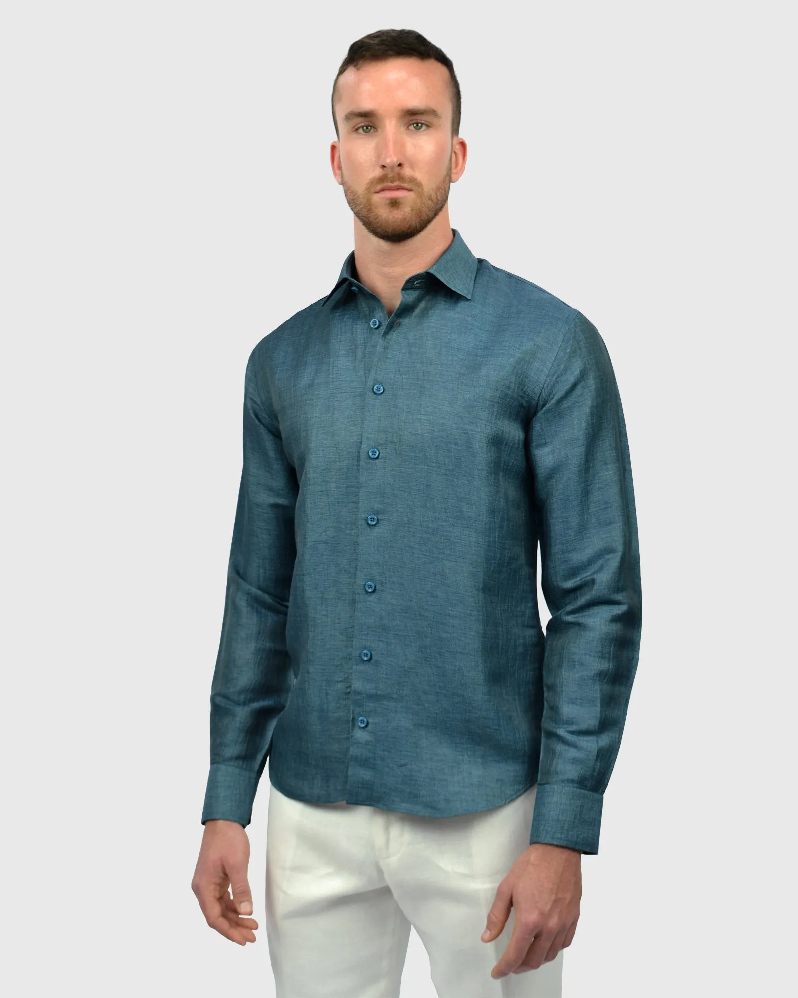 VINCENT & FRANKS S19M2818042 TURQUOISE SLIM SC SHIRT