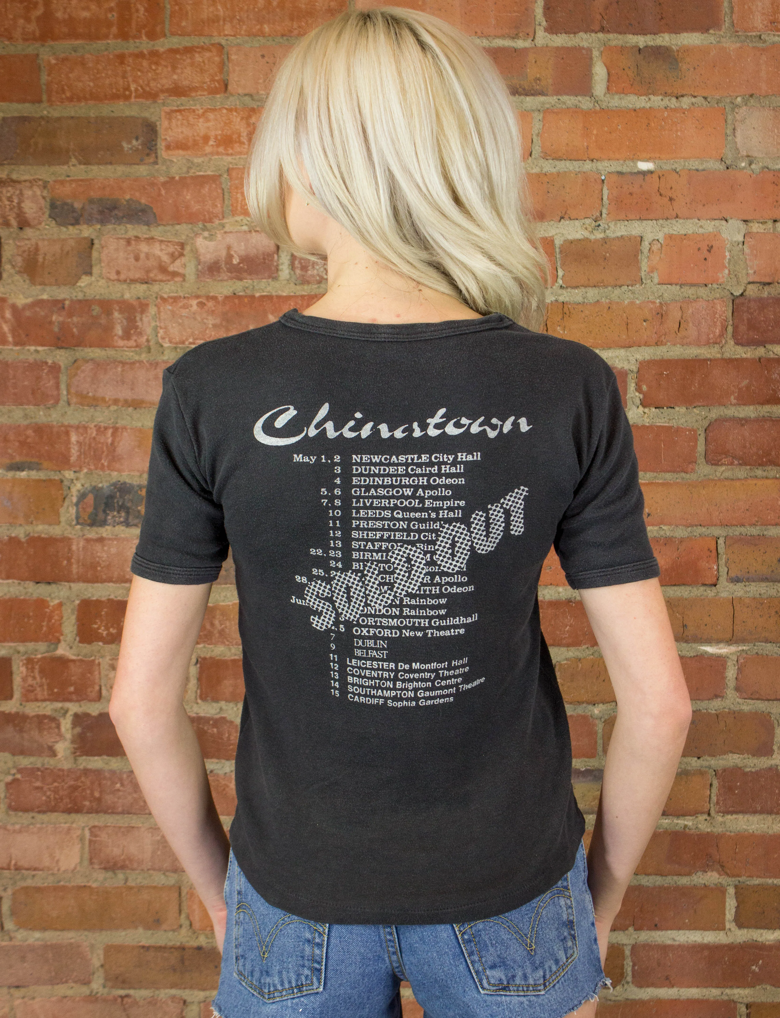 Vintage Thin Lizzy Concert T Shirt 1980 Chinatown UK Tour Black Small