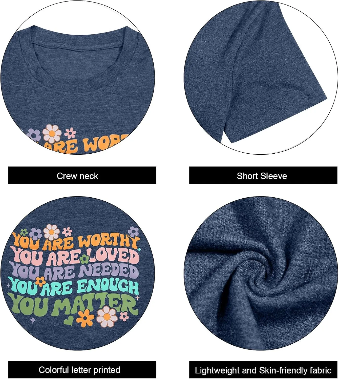 You Matter Shirt Women Teacher Inspirational Tee Top Mental Health Awareness Shirt