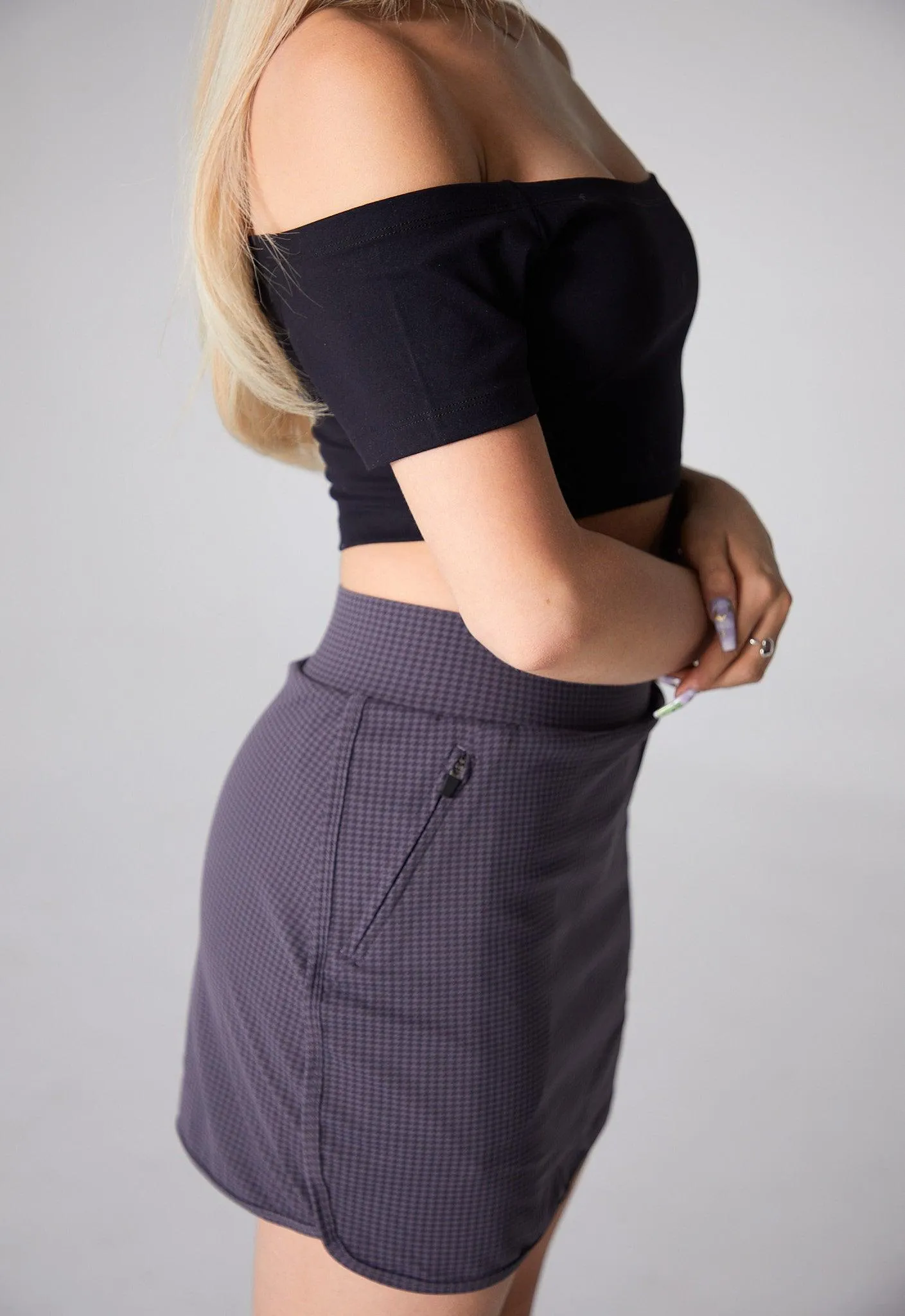 Youth Black Off the Shoulder Crop Top