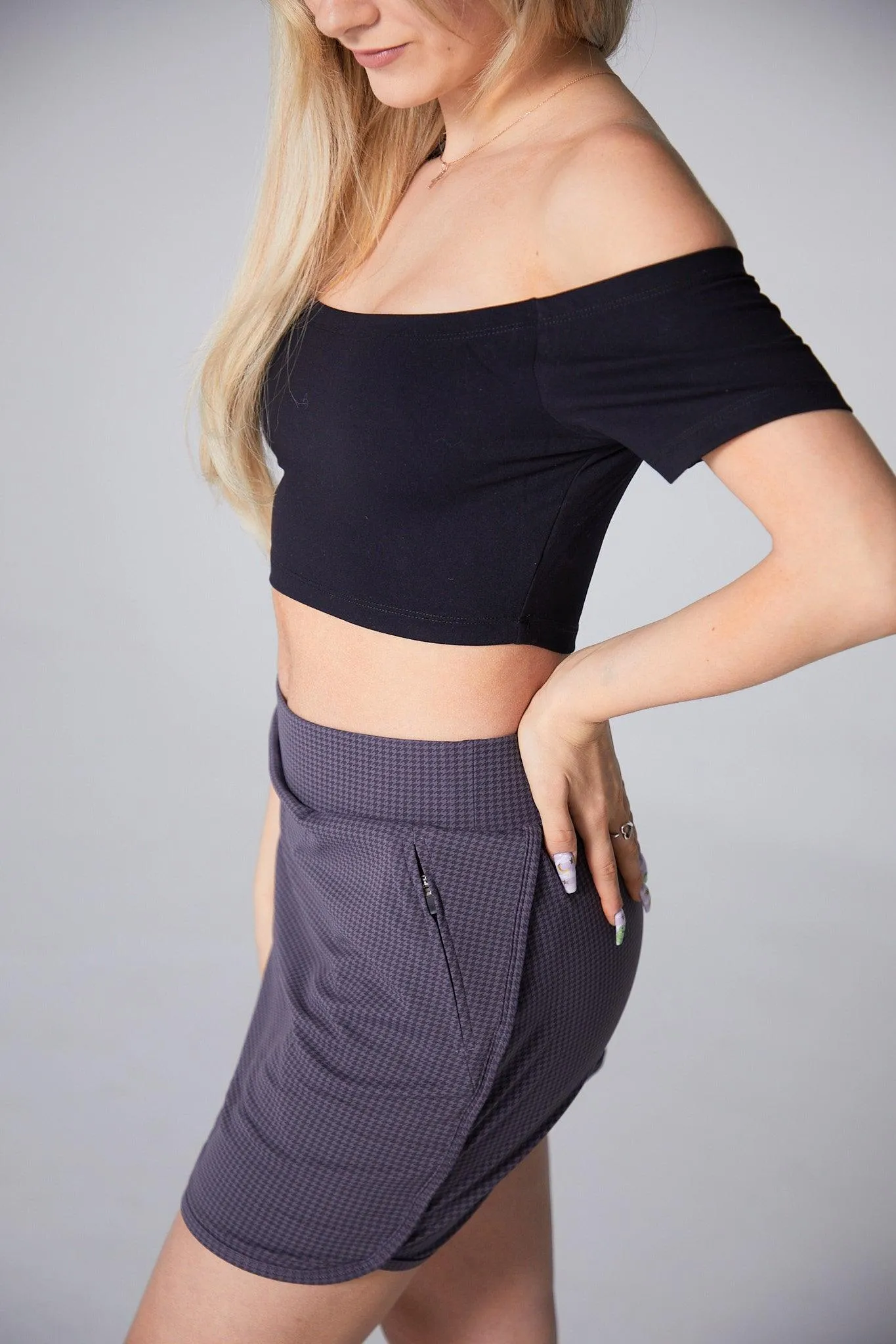 Youth Black Off the Shoulder Crop Top